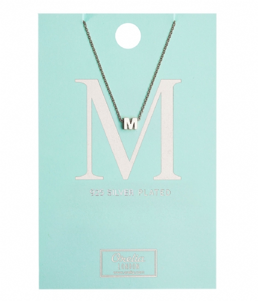 Orelia  Necklace Initial M silver plated (10370)