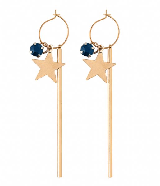Orelia  Star & Bar Hoop Cluster Earrings gold plated (22403)