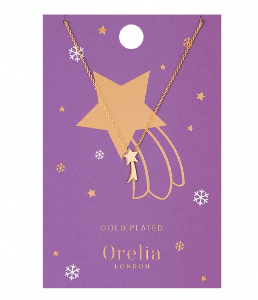 Orelia  Shooting Star Charm Necklace gold plated (22375)