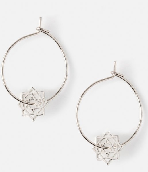 Orelia  Chakra Hoop Earrings silver plated (23002)