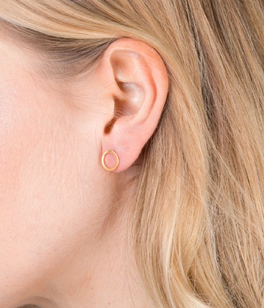 Orelia  Mini Open Circle Stud Earrings pale gold plated (9033)