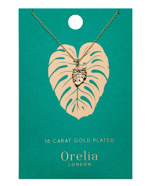 Orelia  Palm Leaf Ditsy Necklace pale gold