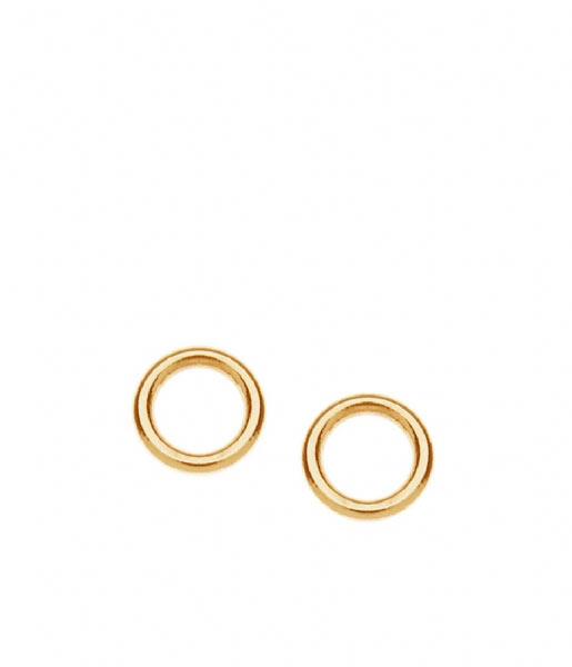 Orelia  Mini Open Circle Stud Earrings pale gold plated (9033)