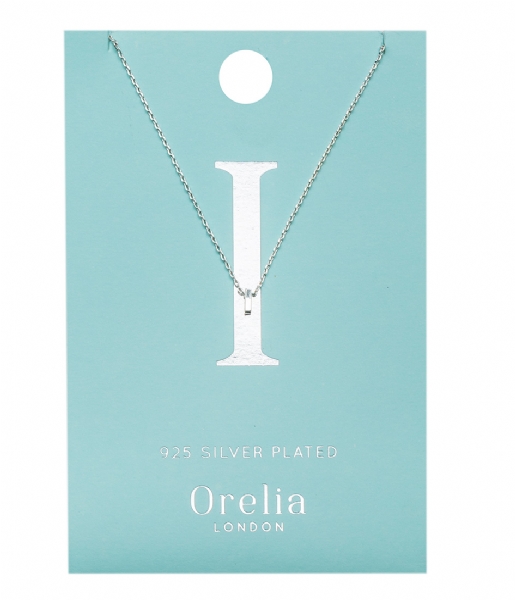 Orelia  Necklace Initial I silver plated (ORE21147)
