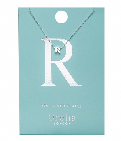 Orelia  Necklace Initial R silver plated (21159)