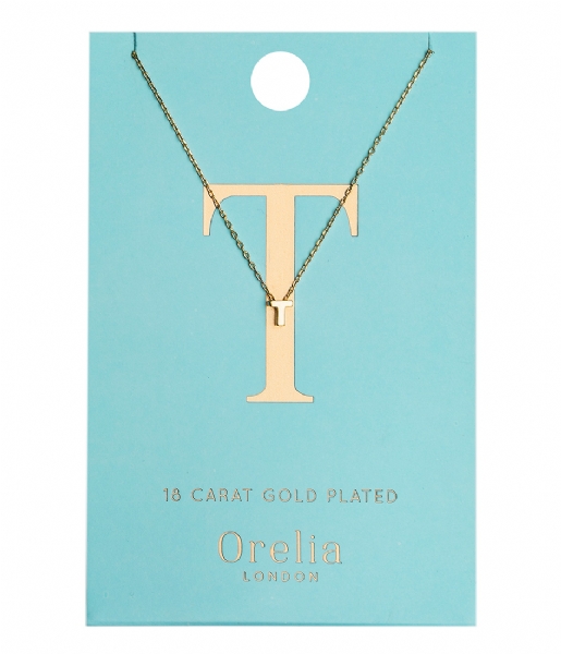 Orelia  Necklace Initial T pale gold plated (21160)