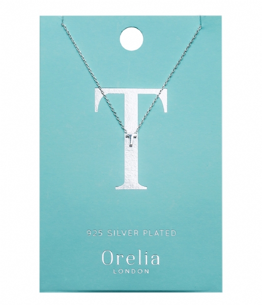 Orelia  Necklace Initial T silver plated (21161)