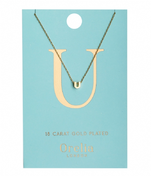 Orelia  Necklace Initial U pale gold plated (21162)