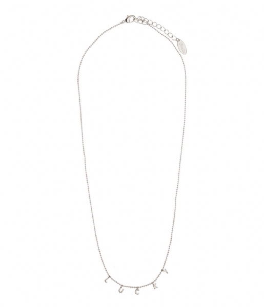 Orelia  Lucky Charm Script Necklace silver