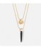 Orelia  Mini Coin Spike 2 Row Necklace pale gold plated (23339)