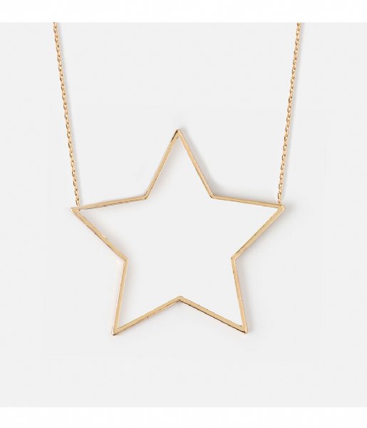 Orelia  Large Open Star Necklace pale gold plated (23350)
