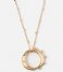 Orelia  Double Ring Metal Beaded Necklace gold plated (ORE24086)