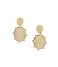 Orelia  Beaded Double Disc Drop Earrings pale gold plated (ORE25046)