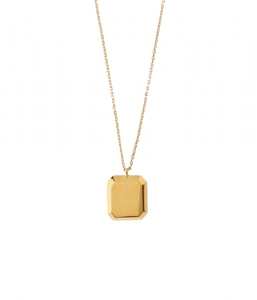 Orelia  Bevelled Square Short Necklace pale gold plated (ORE25157)
