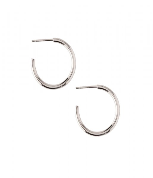Orelia  Chunky Mid Size Hoops silver plated (ORE24001)