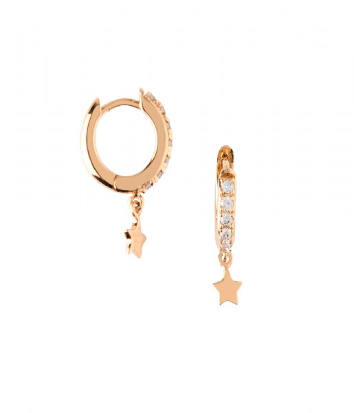 Orelia  Pave Huggie With Star Drop gold plated (ORE22927)