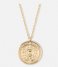 Orelia  Engraved Coin Pendant Necklace gold plated (23026)