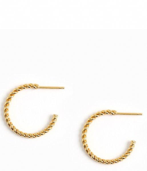 Orelia  Rope Twist Small Hoop Earrings gold plated (ORE25411)