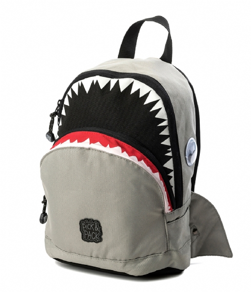 Pick & Pack  Backpack Shark Shape grey (02)