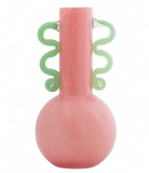 Present Time Vase Fiesta Glass Medium Bright Pink Green (PT4189PI)