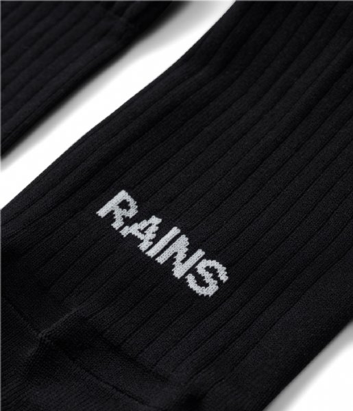 Rains  Knee High Logo Socks Black (01)