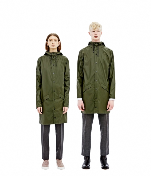 Rains  Long Jacket green (03)