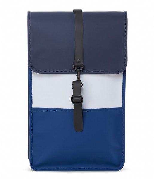 Rains  Color Block Backpack 15 Inch blue ice grey