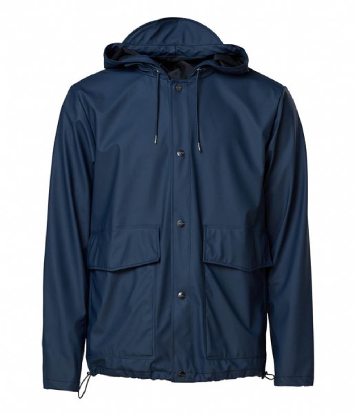 Rains  Short Hooded Coat Blue (02)