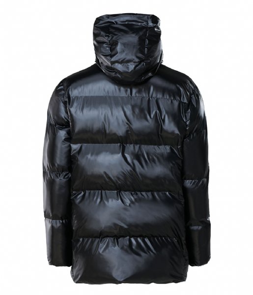 Rains  Puffer Hooded Coat 76 Shiny Black