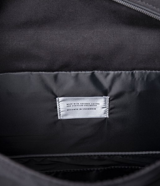 Sandqvist  Dante Grand Laptop Backpack black with black leather (1081)