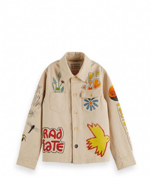 Scotch and Soda  Colourful Placed Artworks Overshirt Sand (0137)