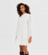 Selected Femme Tatiana Ls Short Embr Dress Bright White (4384867)