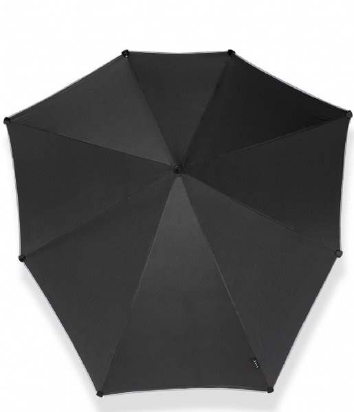 Senz  Large stick storm umbrella Pure black reflective
