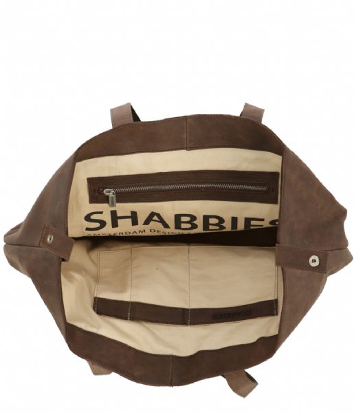 Shabbies  Shopper M Vintage Leather Dark Brown