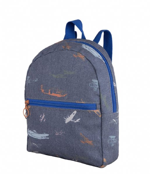 The Little Green Bag  Backpack Airplaines Small Dark Blue (820)