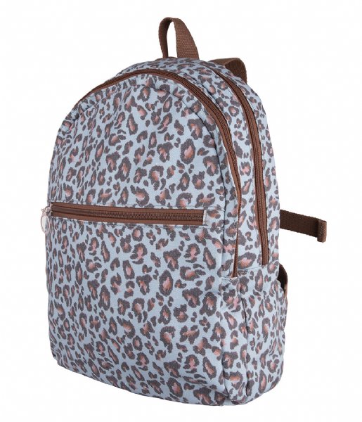 The Little Green Bag  Backpack Ice Leopard Medium Ice Blue (792)