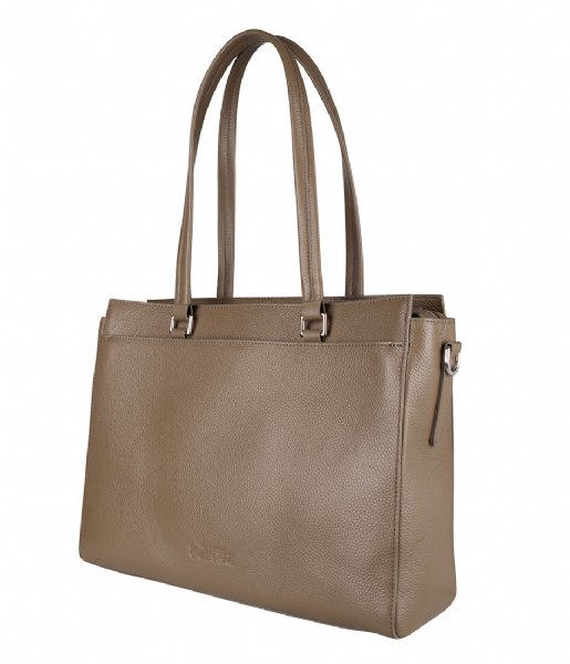 The Little Green Bag  Maple Laptop Tote 13 Inch taupe