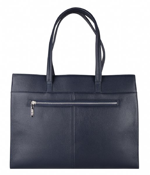The Little Green Bag  Cassia Laptop Tote 15.6 Inch navy blue