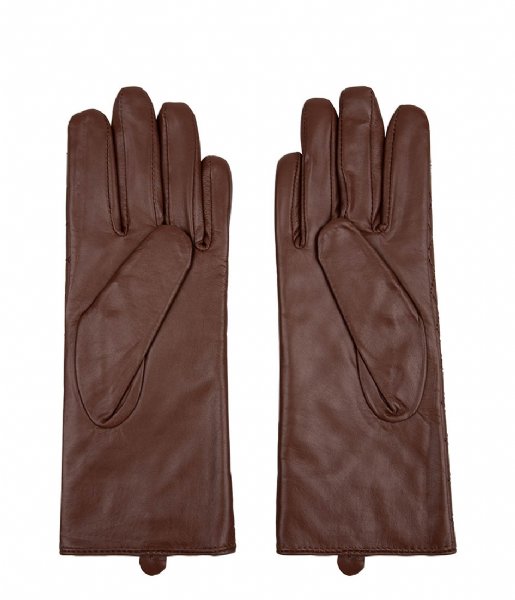 The Little Green Bag  Leather Touchscreen Gloves Dalur Auburn (508)
