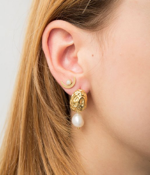 The Little Green Bag  Nugget Freshwater Studs X My Jewellery gold colored