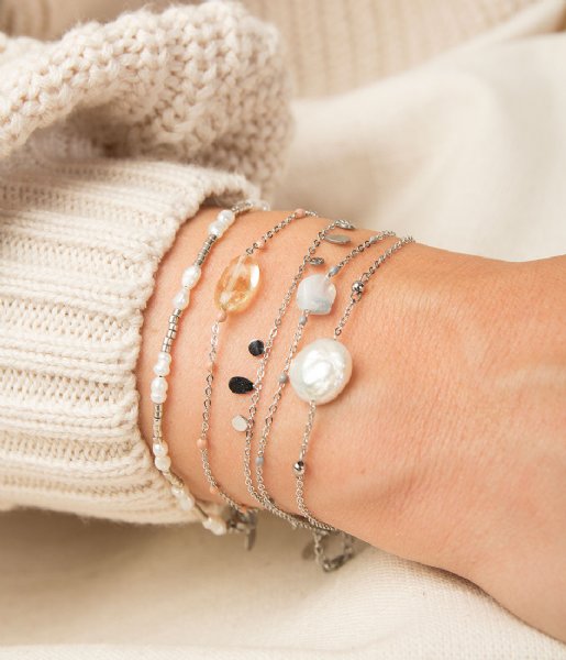 The Little Green Bag  Flat Coin Bracelet X My Jewellery silver colored