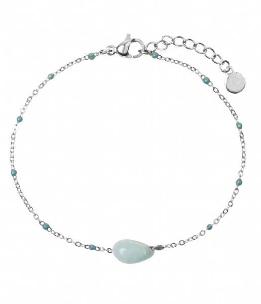 The Little Green Bag  Amazonite Gem Bracelet X My Jewellery silver colored