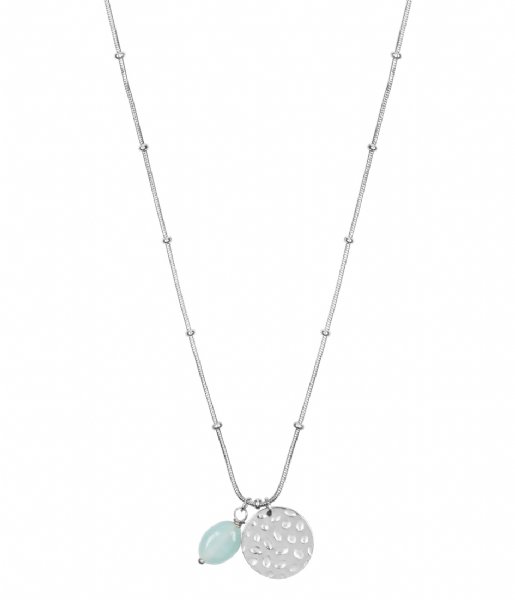 The Little Green Bag  Coin With Amazonite Gem Necklace X My Jewellery silver colored