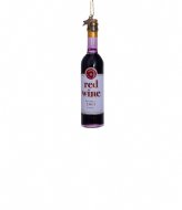 Vondels Ornament Glass Red Wine Bottle H11 cm Red