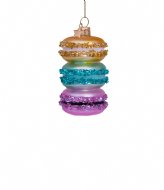 Vondels Ornament Glass Macaron Tower H9.5 cm Multi Color