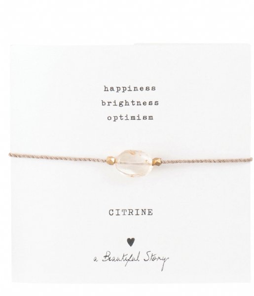 A Beautiful Story  Gemstone Card Citrine Gold Plated Bracelet gold plated (BL23074)
