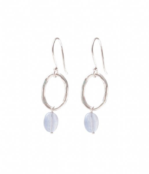 A Beautiful Story  Graceful Blue Lace Agate Earrings Silver