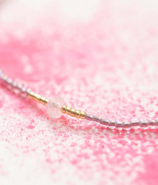 A Beautiful Story  Summery Rose Quartz Anklet Rose