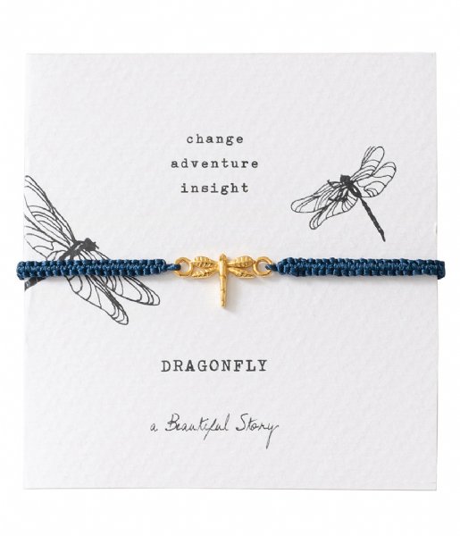A Beautiful Story  Symbol Dragonfly Goudkleurig