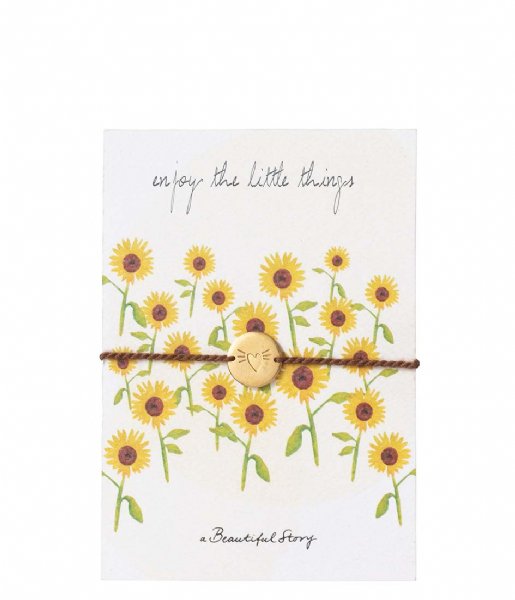 A Beautiful Story  Jewelry Postcard Sunflowers Gold